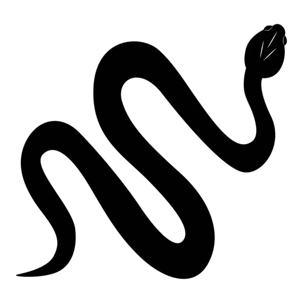 Μαύρο Φίδι Σώμα Του Φιδιού Είναι Λυγισμένο Ζιγκ Ζαγκ — Διανυσματικό Αρχείο