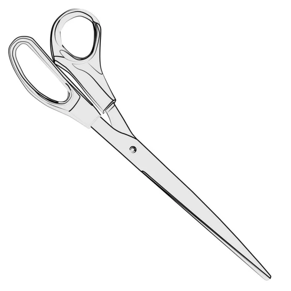 Vector Scissors Icon White Background Linear Style Design Icon — Stock Vector