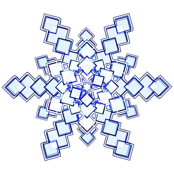 Blue snowflake with an intricate pattern. Snowflake is a symbol of winter and winter weather