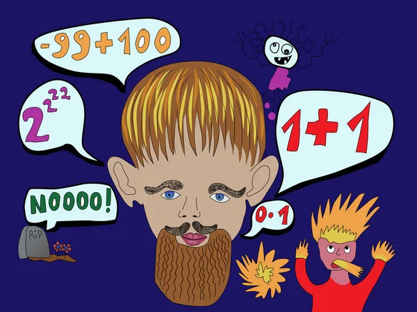 Ejemplos Matemáticos Para Niños Caricatura Las Matemáticas Para Edad Escolar — Vector de stock