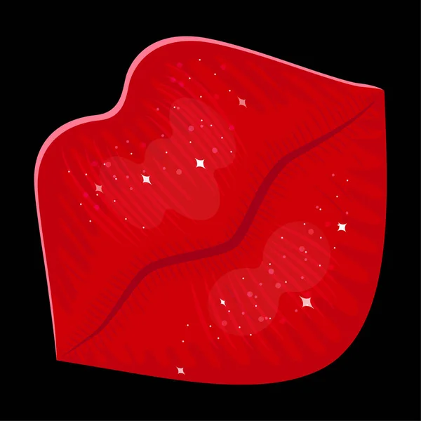 Les Lèvres Sont Rouges Bouche Féminine Lèvres Écarlates Baiser Lèvres — Image vectorielle