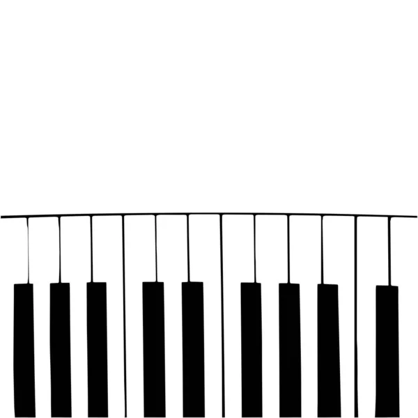 Teclas Piano Blanco Negro — Vector de stock