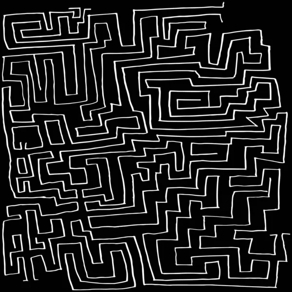 Abstract Maze Labyrinth Entrance Exit Vector Maze Drawing Maze Hand — 图库矢量图片