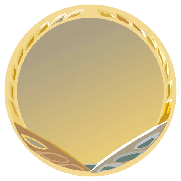 Metallic Copper Medal Award Winner Medal Competitors Competitions Awarding Winners — Vetor de Stock