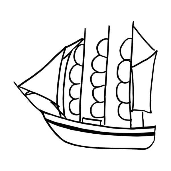 Vector Sailing Ship Side View — 스톡 벡터