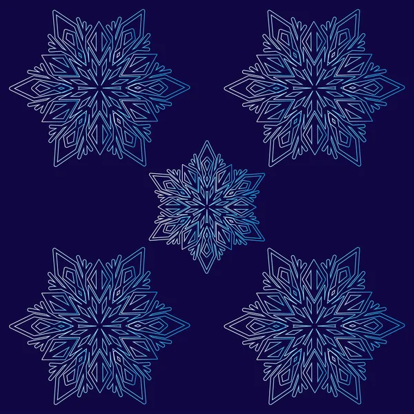 Snowflakes Set Intricate Pattern Snowflake Symbol Winter Winter Weather — Vetor de Stock