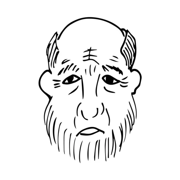 Векторний Малюнок Обличчя Діда Портрет Діда — стоковий вектор