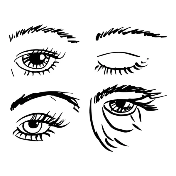 Diversos Dibujos Ojos Humanos Ojos Humanos — Vector de stock