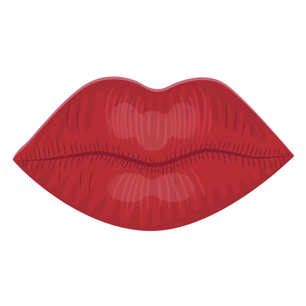 Bibirnya Merah Mulut Wanita Bibir Merah Cium Bibir Menggoda - Stok Vektor