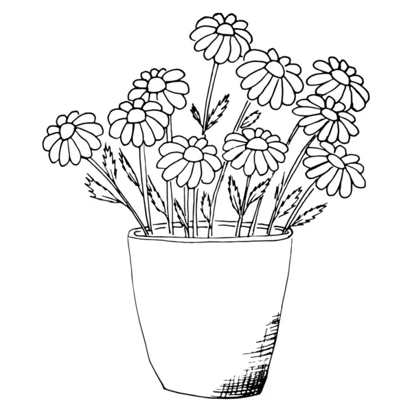 Ensemble Dessins Simples Fleurs Été Illustration Fleurs Abstraites Art Vectoriel — Image vectorielle