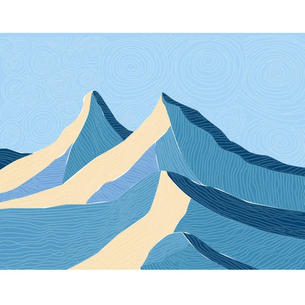Des Sommets Montagneux Croquis Paysage Montagne Dessin Stylo — Image vectorielle