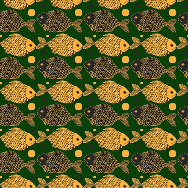 Patrón Peces Marinos Ilustración Vectorial — Vector de stock