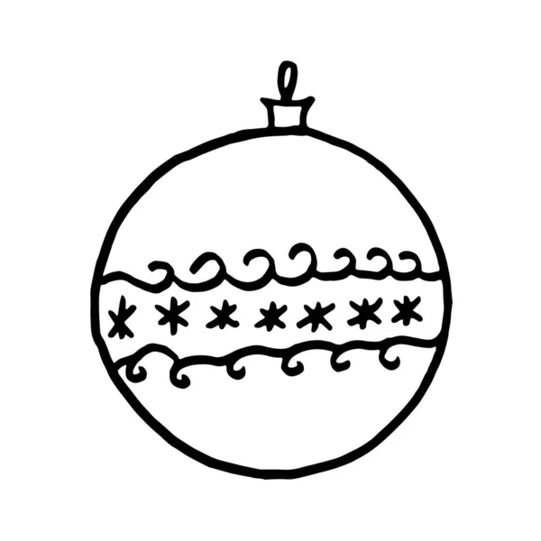 Christmas Ball Black Decoration Winter Holidays — Vetor de Stock