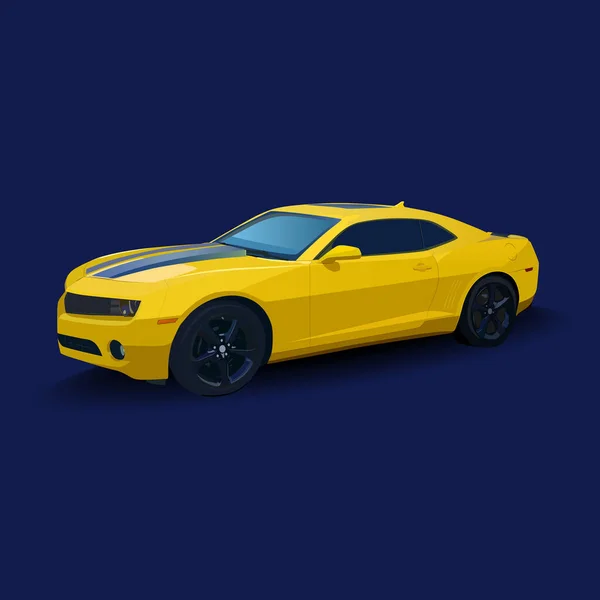 Vector Drawing Photo Yellow Sports Car Sports Car Vector Illustration — Stockový vektor