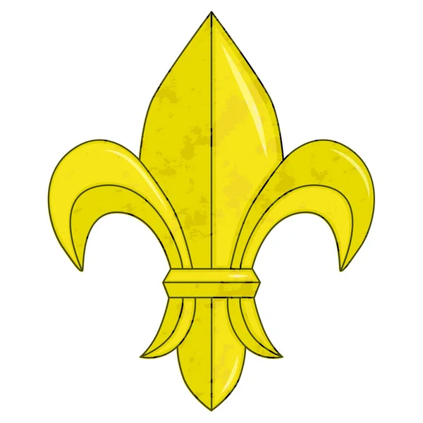 Symbole Lys Royal Signe Fleur Métal Sur Fond Blanc — Image vectorielle