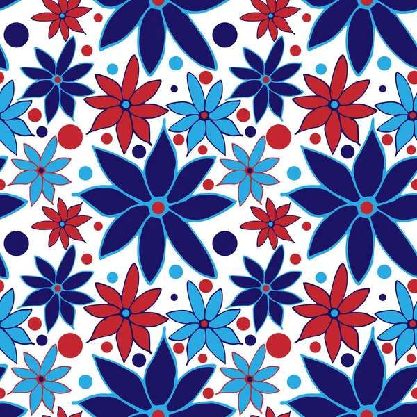 Vektör basit desenli çiçekler. Kumaş üzerine baskı yapmak için.