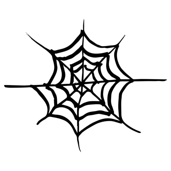 用黑线画在白色背景上的蜘蛛网 — 图库矢量图片