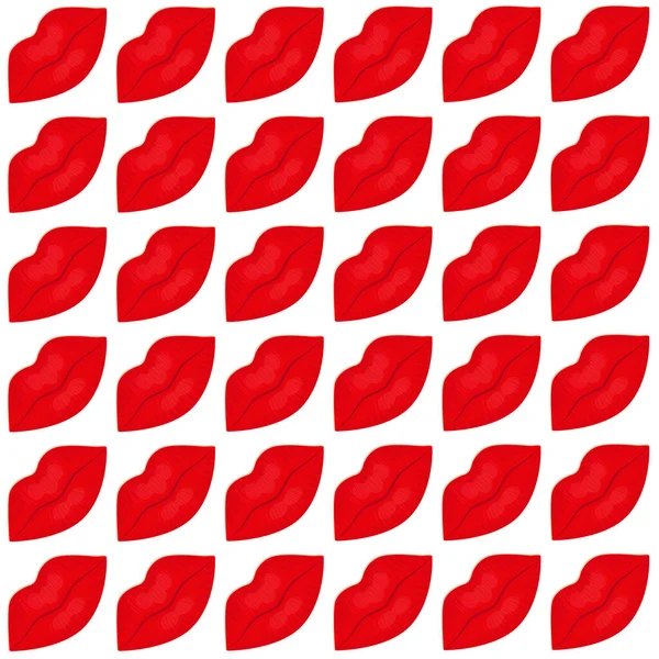 Red Lips Repeating Pattern Ornament Kisses — Image vectorielle