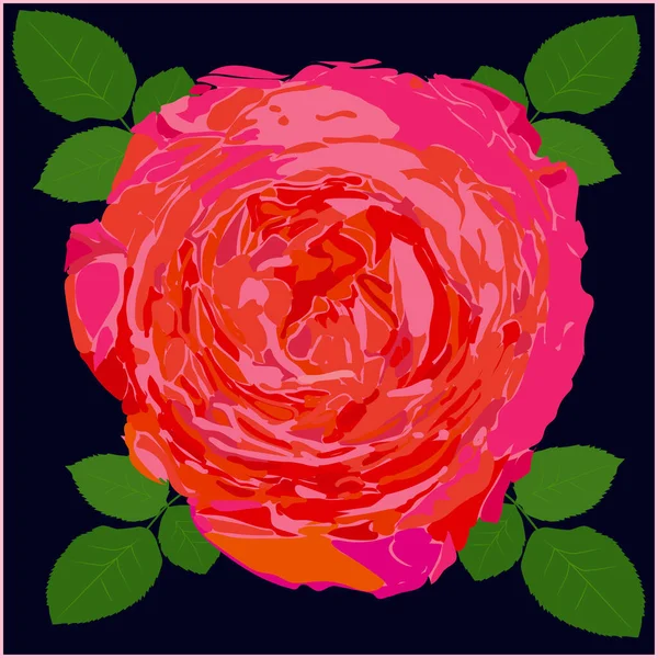 Fleur Rose Dans Les Tons Roses Fond Image Bourgeon Une — Image vectorielle