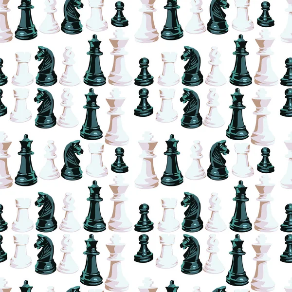 Muster Für Das Schachspiel Schachspieler Zum Drucken Auf Stoff — Stockvektor