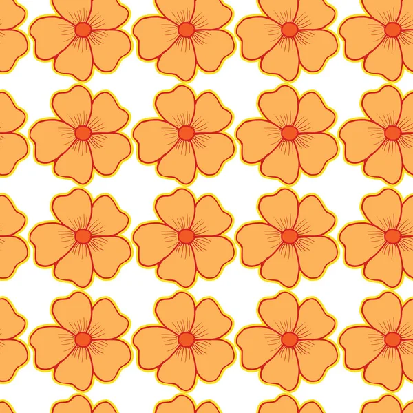 矢量简单花型花 用于织物上的印刷 — 图库矢量图片