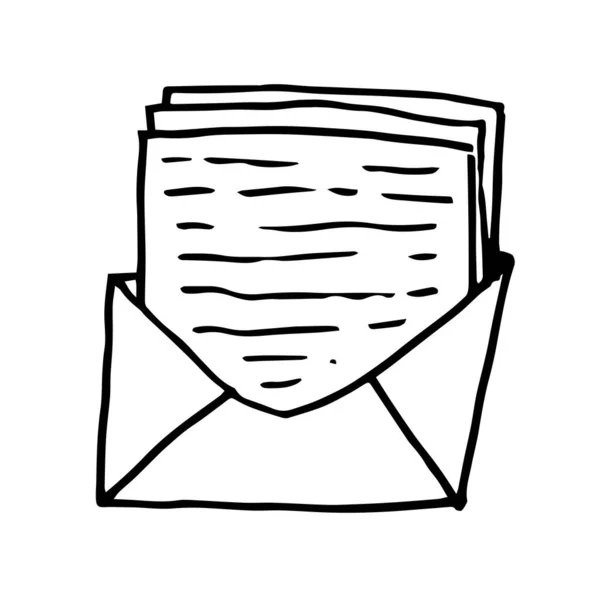 Icône Enveloppe Nouveau Courrier Une Lettre Avec Message Enveloppe Ouverte — Image vectorielle