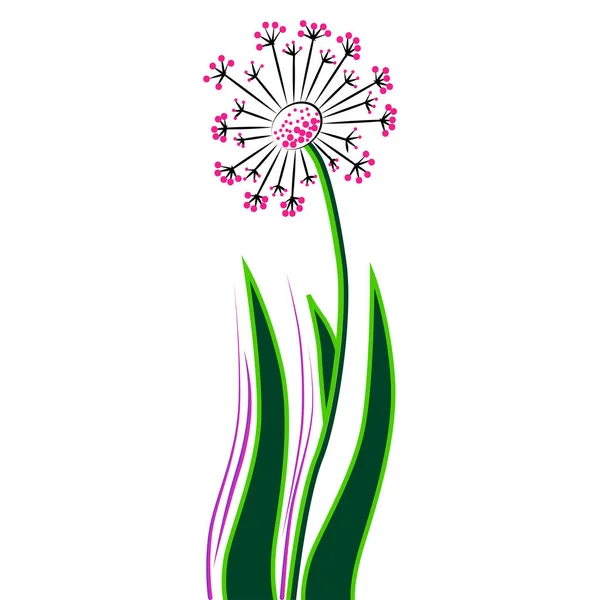 Eskiz Olarak Çizilmiş Çiçek Bitkisi Çiçekli Bitki Çizimi — Stok Vektör