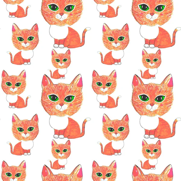 Des Chats Vectoriels Chats Mignons Pour Impression Sur Papier Peint — Image vectorielle