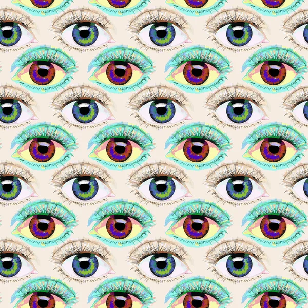 Vários Desenhos Olhos Humanos Olhos Humanos —  Vetores de Stock