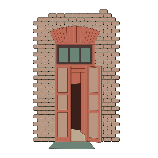 Dibujo Vectorial Simple Puerta Entrada Entrada Casa Puerta Entrada — Archivo Imágenes Vectoriales