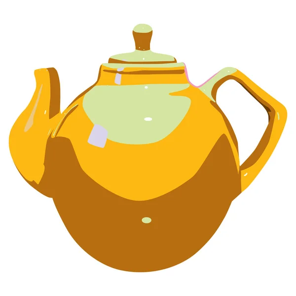 Tea Kettle Teapot Ceramic Teapot Tea — Stockvektor