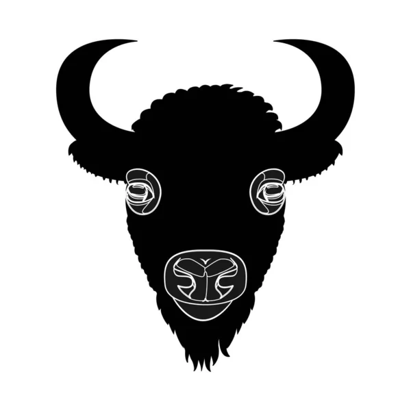 Bison Head Portrait Wild Bull Handsome Bull — Stockový vektor