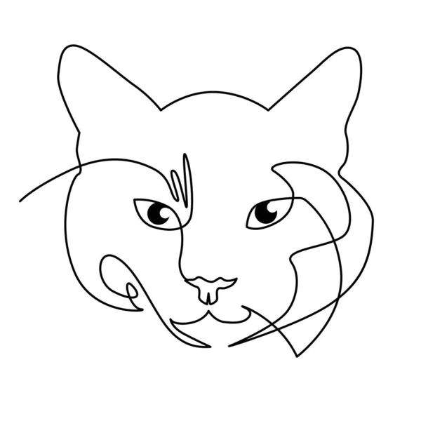 Lindo Gato Para Colorear Libro Pequeño Gato Ilustración Vectorial Blanco — Archivo Imágenes Vectoriales