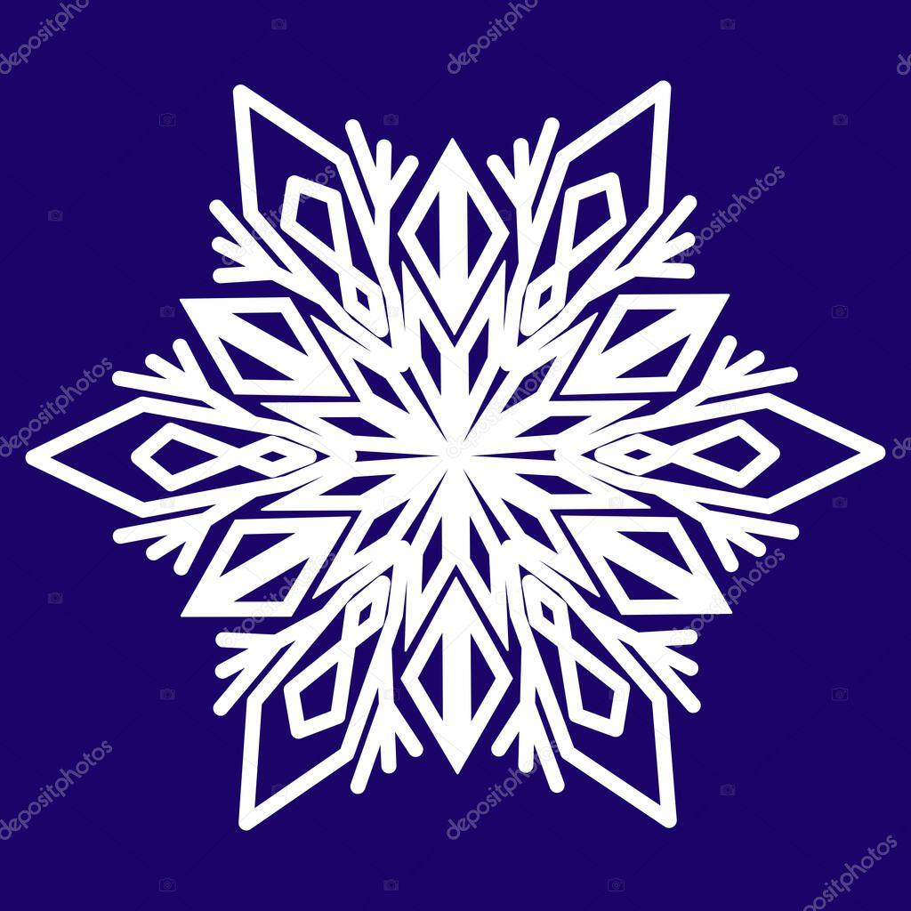 Snowflake with an intricate pattern. Snowflake is a symbol of winter and winter weather