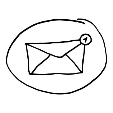 Zarf simgesi. Yeni posta. Mesajlı bir mektup..