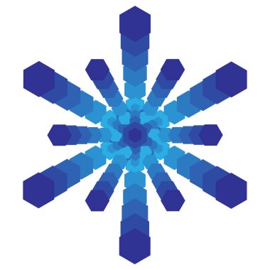 Blue snowflake with an intricate pattern. Snowflake is a symbol of winter and winter weather