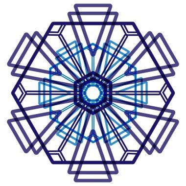 Blue snowflake with an intricate pattern. Snowflake is a symbol of winter and winter weather