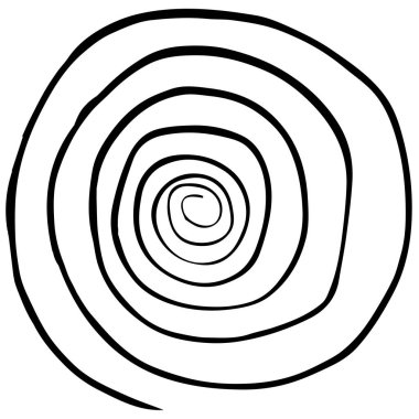 Bir spiralin el çizimi. Kıvrımlı bir spiral.