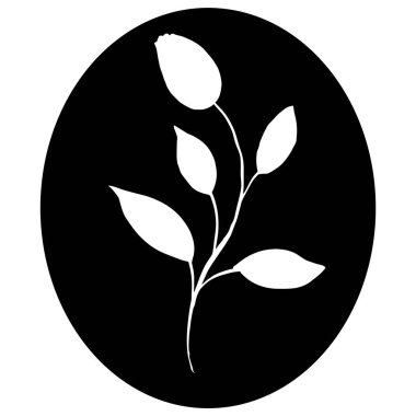 Basit yaz çiçeği çizimleri. Soyut çiçek çizimi. El çizimi vektör sanatı. Siyah beyaz resimleme