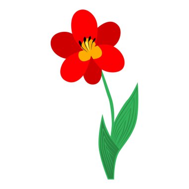 Çiçeğin renkli vektör çizimi. Kumaş üzerine baskı yapmak için. Çiçek çizimi.