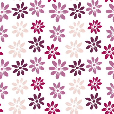 Vektör basit desenli çiçekler. Kumaş üzerine baskı yapmak için.