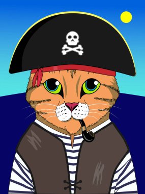 Bir kedinin vektör portresi. Güzel kedi resmi. Kumaş ve kâğıt üzerine baskı yapmak için.