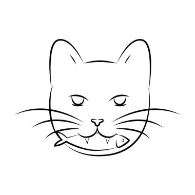 Boyama kitabı için sevimli bir kedi. Küçük kedi, siyah beyaz vektör çizimi