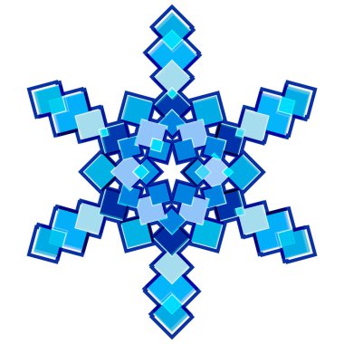 Blue snowflake with an intricate pattern. Snowflake is a symbol of winter and winter weather