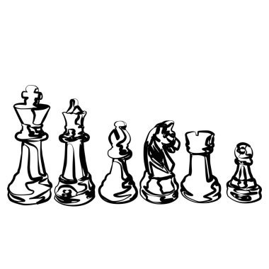 Satranç oynamak için bir model. Satranç oyuncuları. Kumaş üzerine baskı yapmak için.