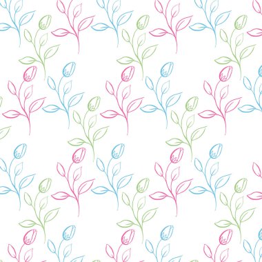 Vektör basit desenli çiçekler. Kumaş üzerine baskı yapmak için.