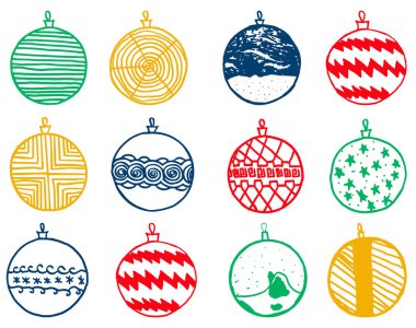 Vector Christmas balls. Pattern for Christmas and New Year. For printing on fabric.