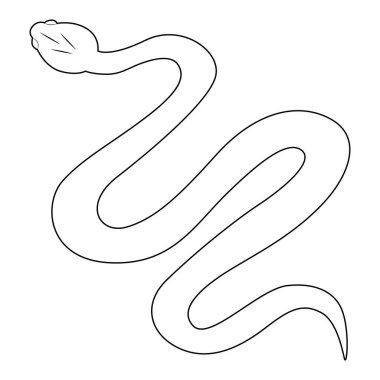 Yılan siyahı. Yılanın bedeni zigzag şeklinde bükülmüş..