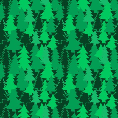 Bir sürü farklı Noel ağacı silueti. Noel ağacı deseni.