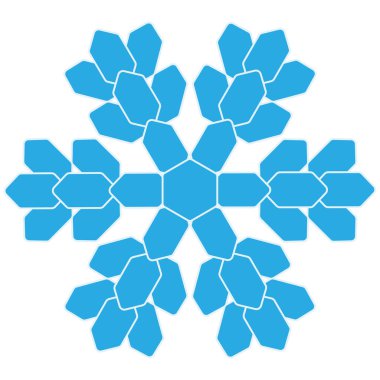 Blue snowflake with an intricate pattern. Snowflake is a symbol of winter and winter weather